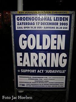 Golden Earring show poster Leiden - Groenoordhal December 17, 2005 photo courtesy Jac Hoeben